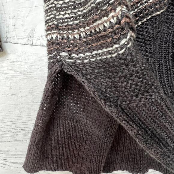 Billabong Cardigan Duster Womens Size S/P Brown with Pockets Striped Open Earthy - Picture 6 of 16